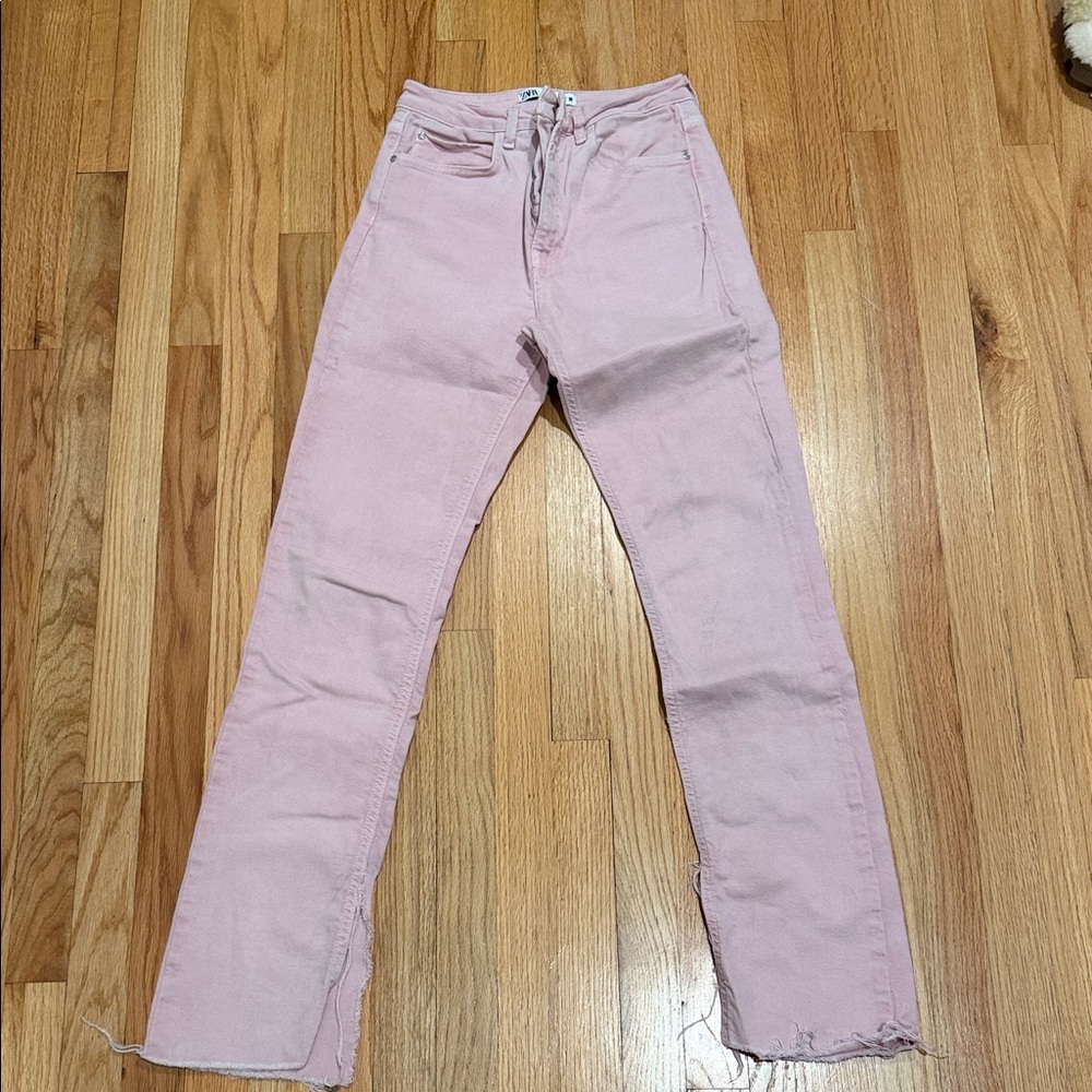 Zara Pink Slim Flare Jeans